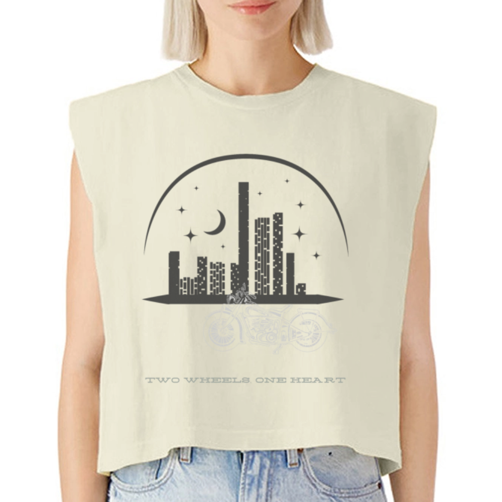 Two Wheels, One Heart - faded cream