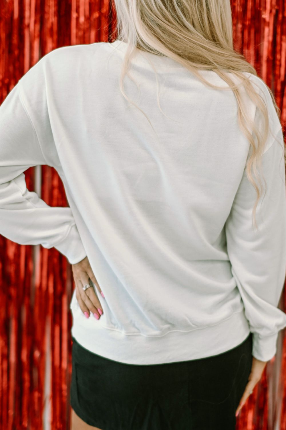 XOXO Glitter Round Neck Sweatshirt