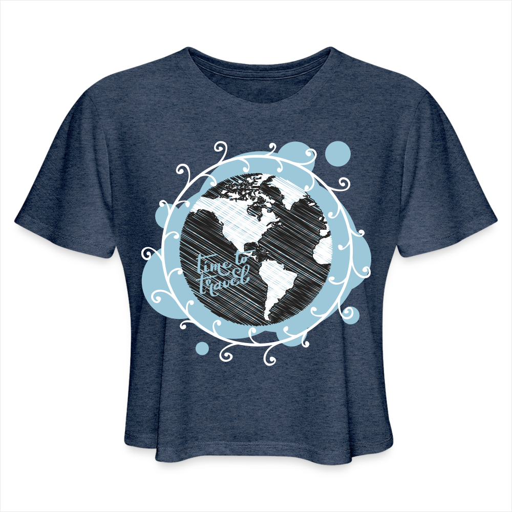 Women's Cropped T-Shirt - heather navy