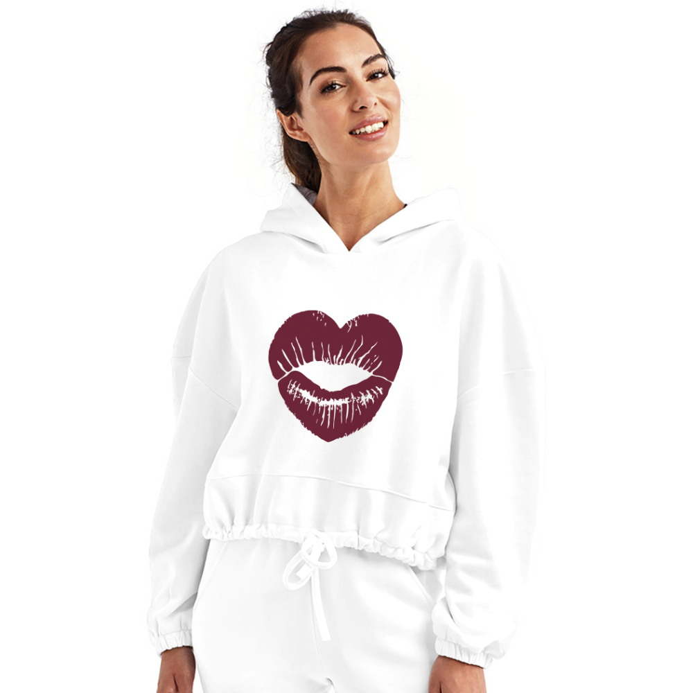 Women’s Cropped Hoodie - white