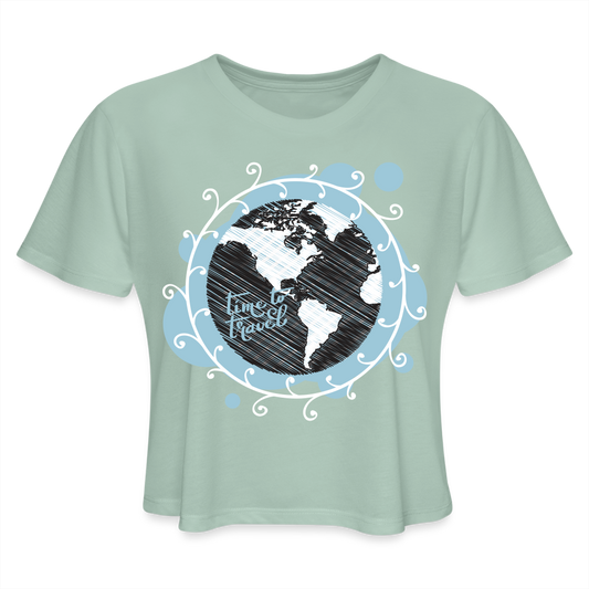 Women's Cropped T-Shirt - dusty mint blue