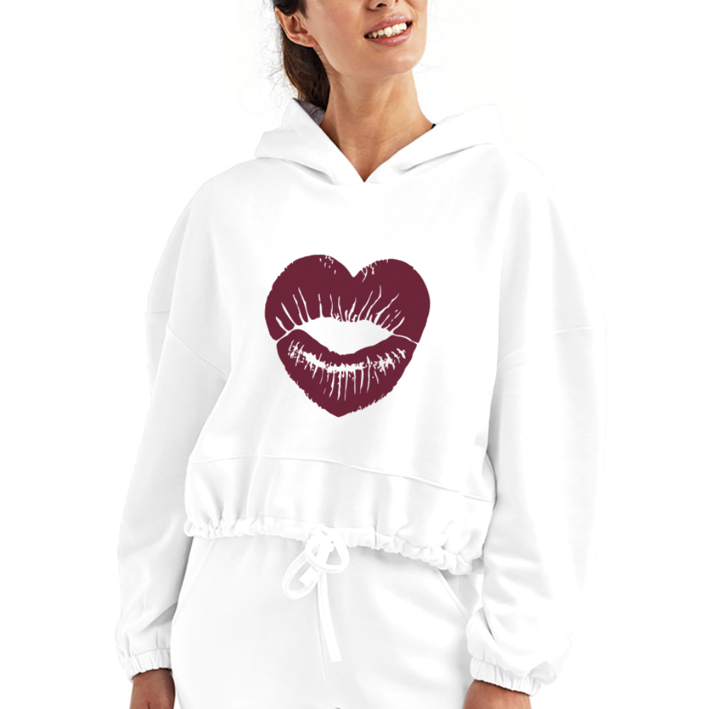 Women’s Cropped Hoodie - white