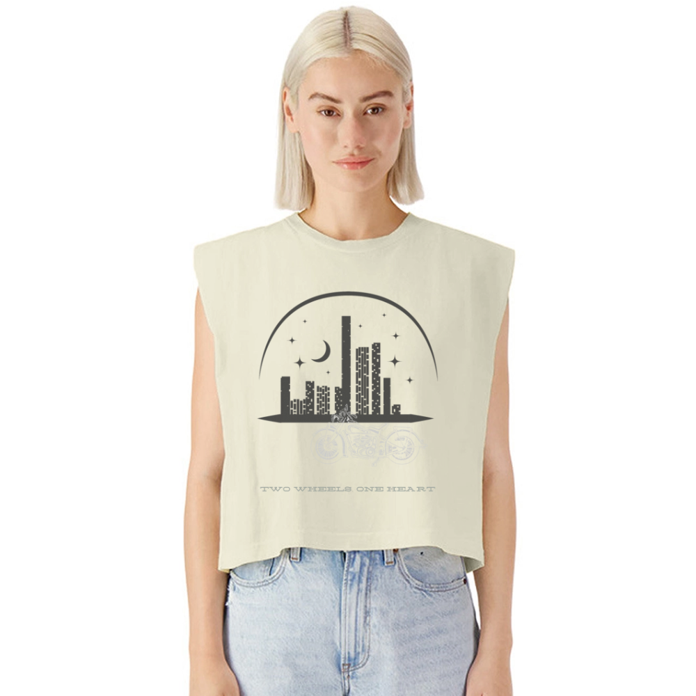 Two Wheels, One Heart - faded cream