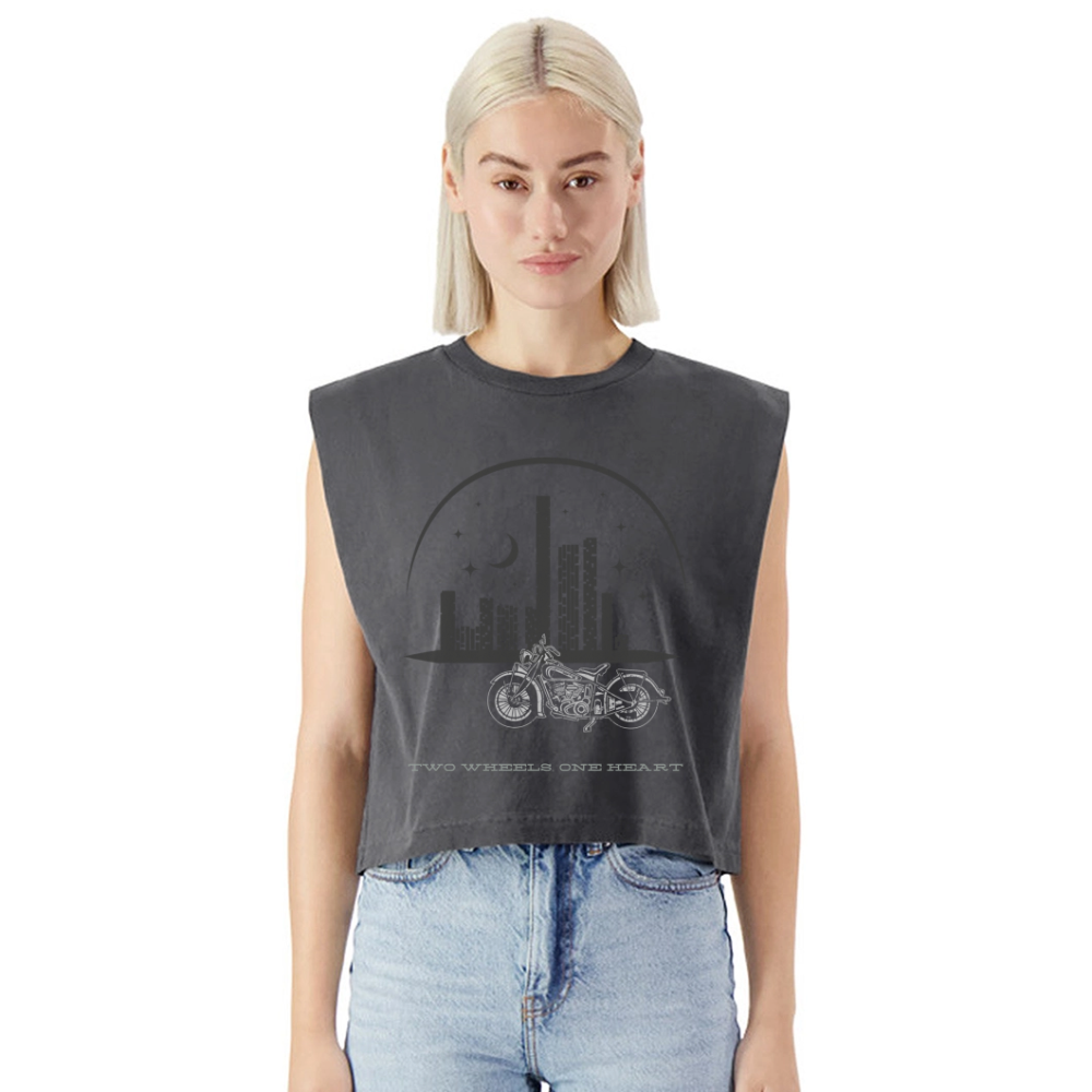 Two Wheels, One Heart - faded black