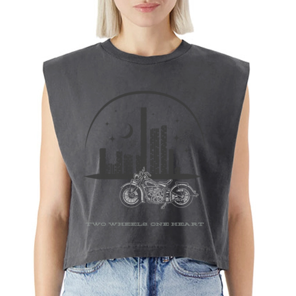 Two Wheels, One Heart - faded black