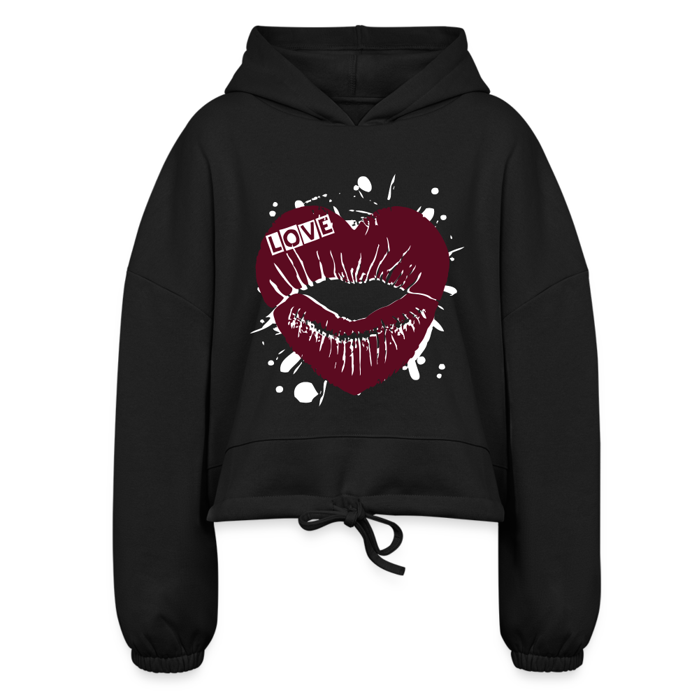 Women’s Cropped Hoodie - black