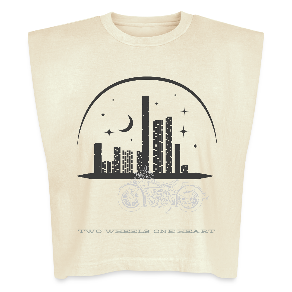 Two Wheels, One Heart - faded cream